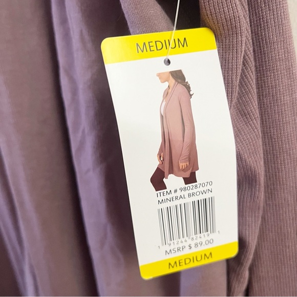 Active Life Mineral Brown Open Front Cardigan Long Length NEW Size Medium - Picture 6 of 10